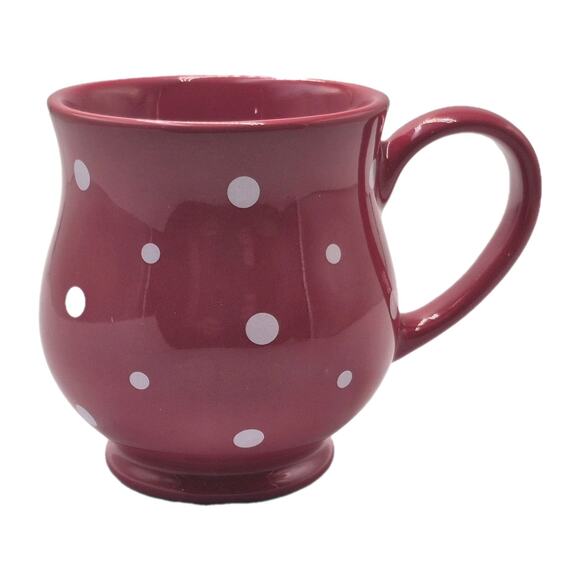 Temp-Tations By Tara Red White Polka Dot Mug 16oz Ceramic - Picture 1 of 8
